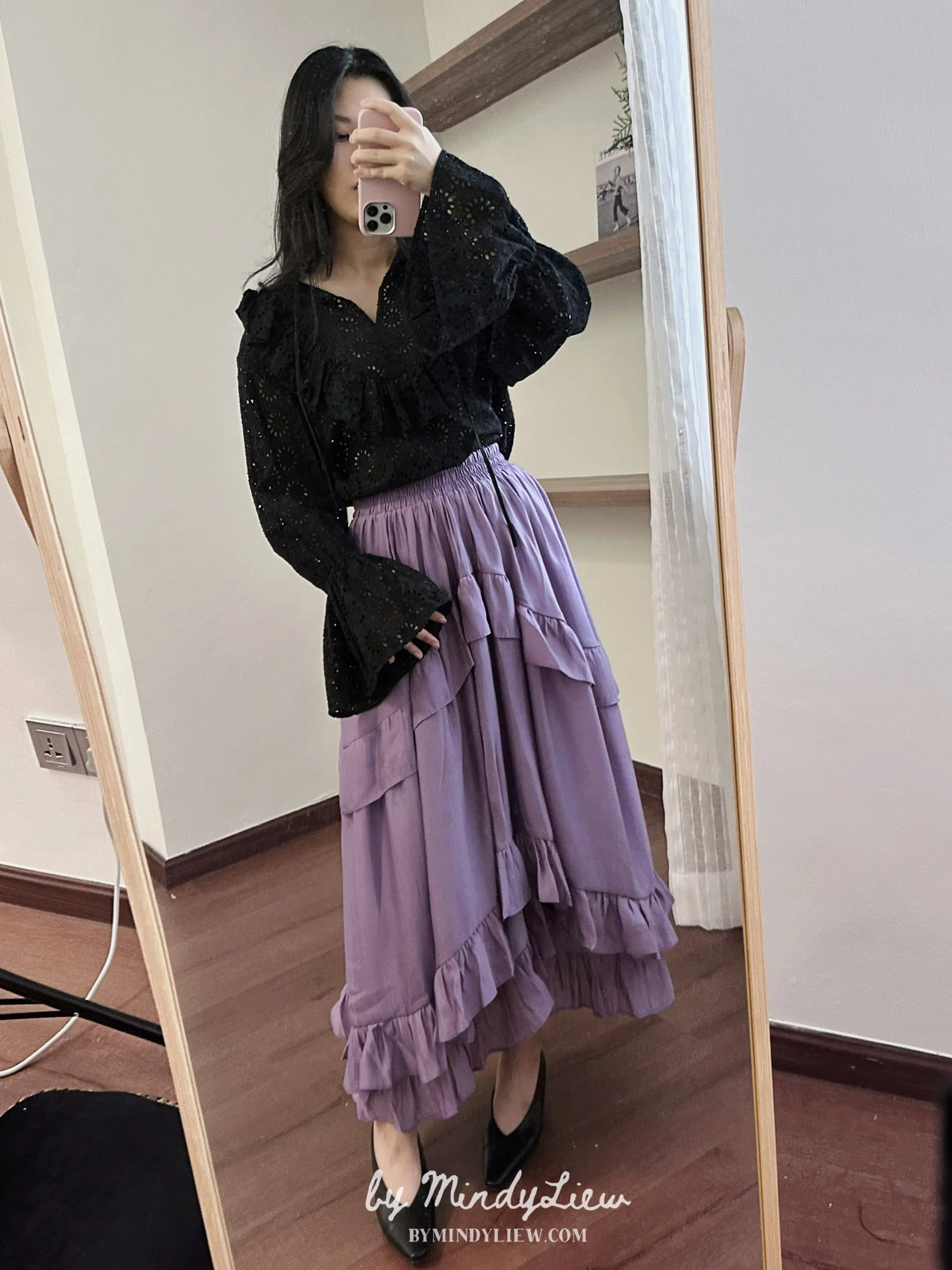 ML24333 Purple Layered Skirt