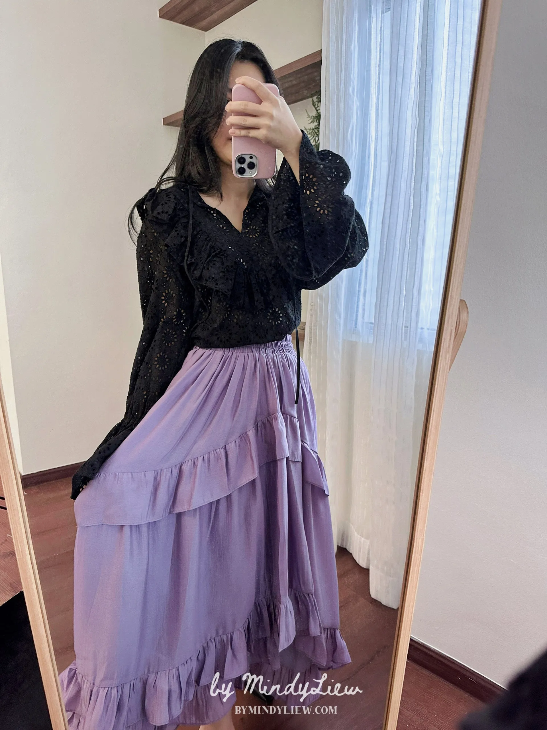 ML24333 Purple Layered Skirt