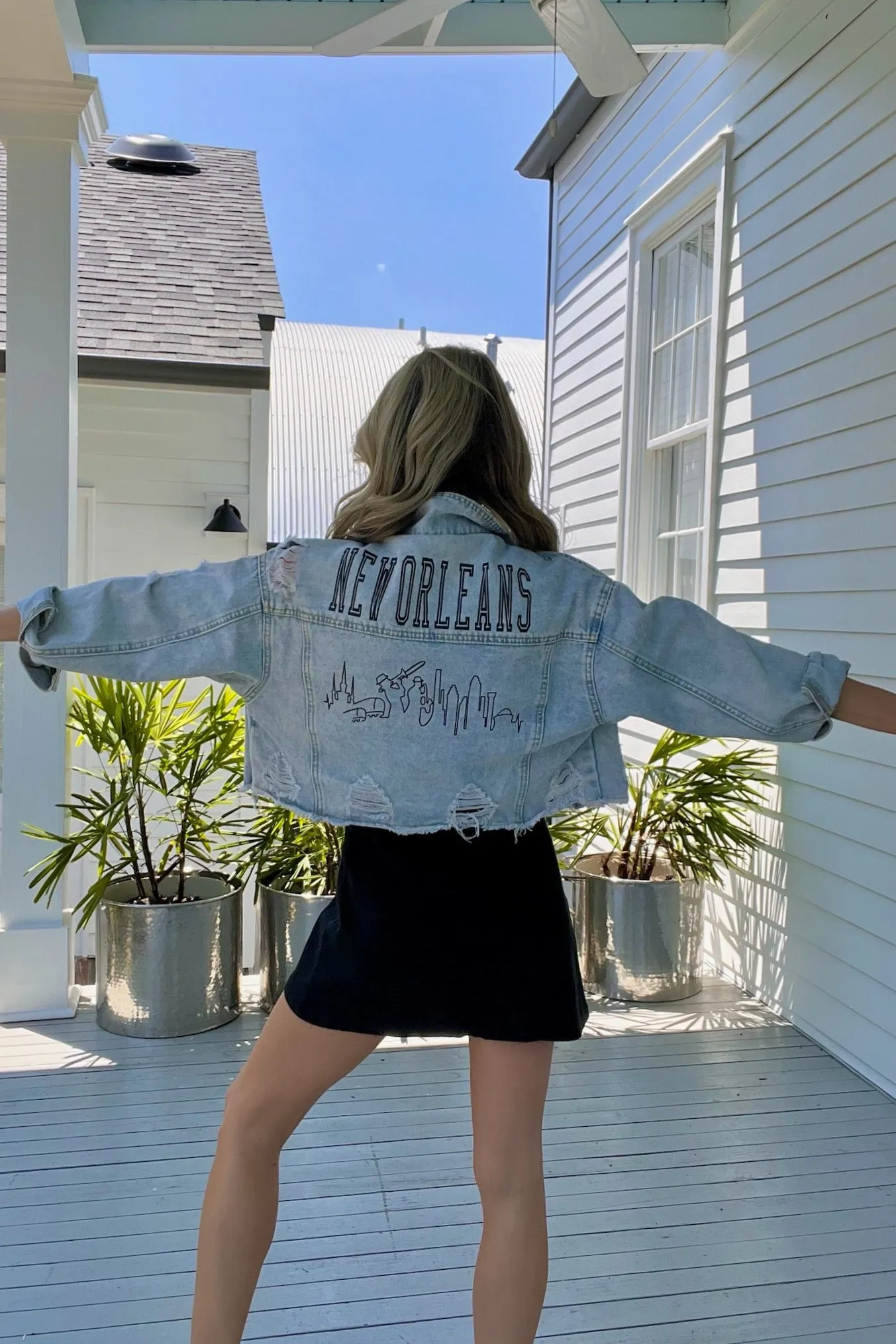 New Orleans Skyline Denim Jacket