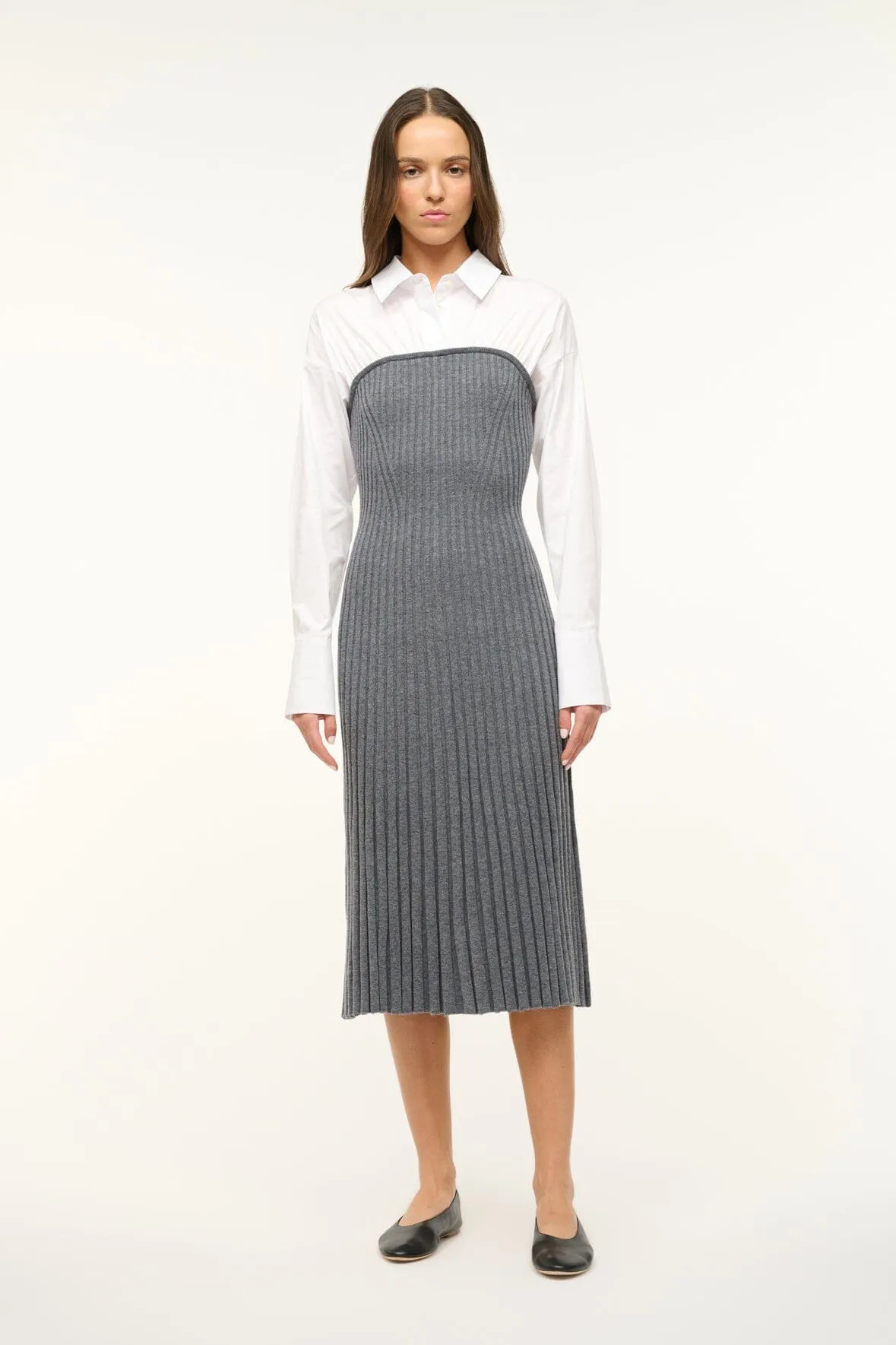 O'KEEFE DRESS | CHARCOAL WHITE