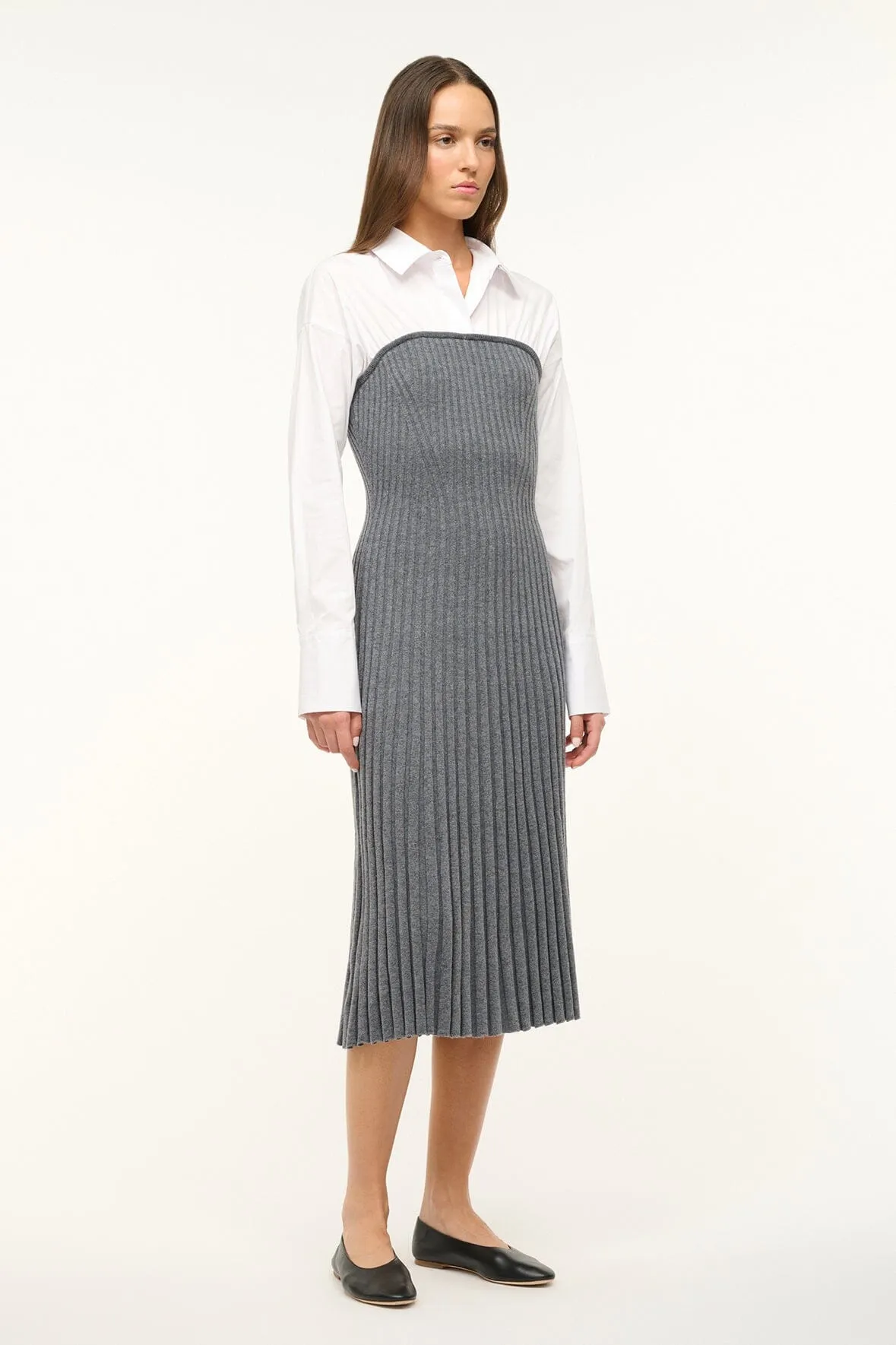 O'KEEFE DRESS | CHARCOAL WHITE