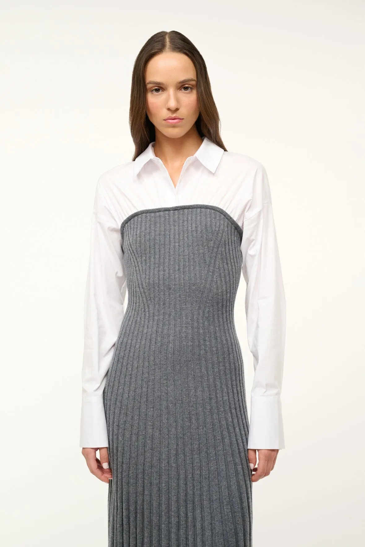 O'KEEFE DRESS | CHARCOAL WHITE