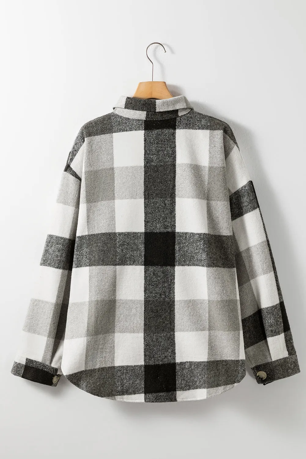 Plus Size Checker Button-Up Shacket