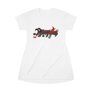 Red Black Dragon Gun All Over Print T-Shirt Dress