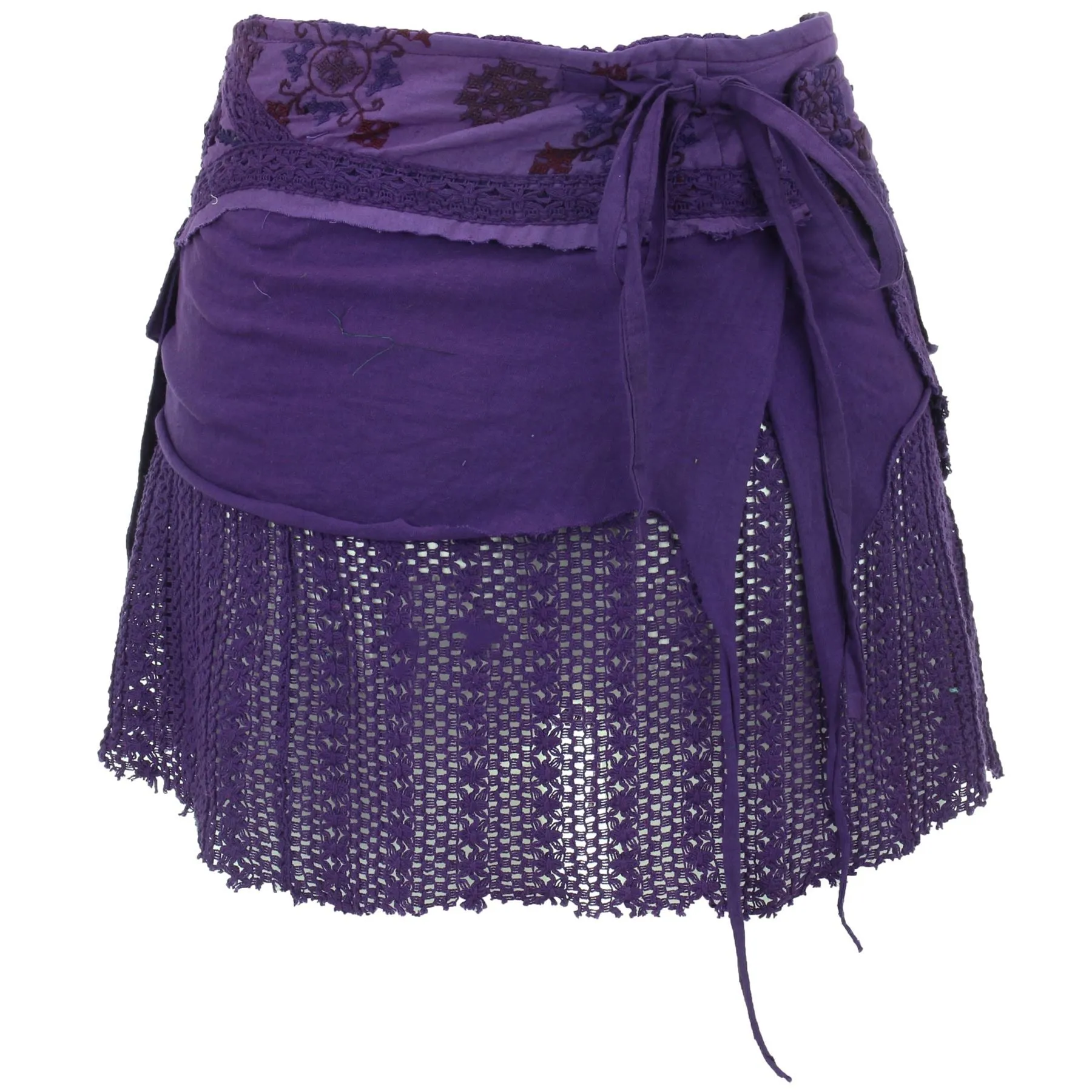 Short Layered Wrap Skirt - Purple