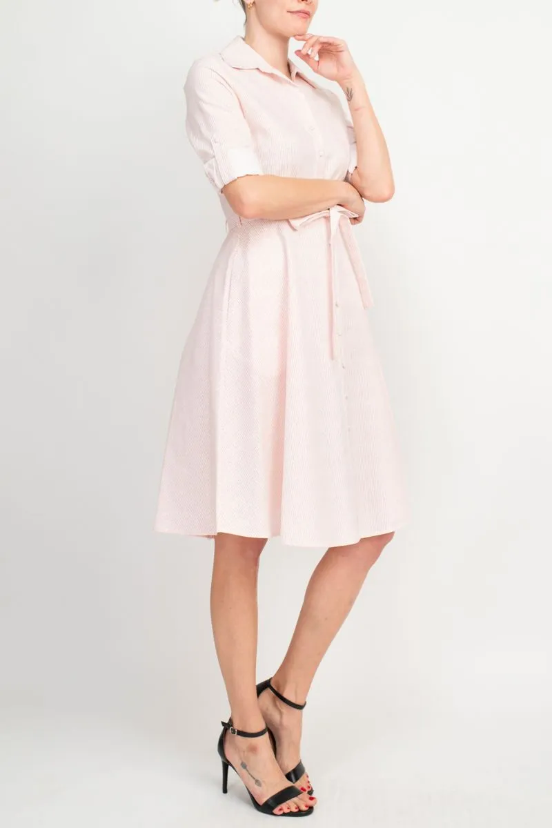 Stylish Sharagano Shirt Dress in Rapture Rose - Cotton Crepe Blend