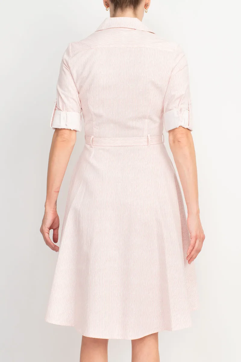 Stylish Sharagano Shirt Dress in Rapture Rose - Cotton Crepe Blend