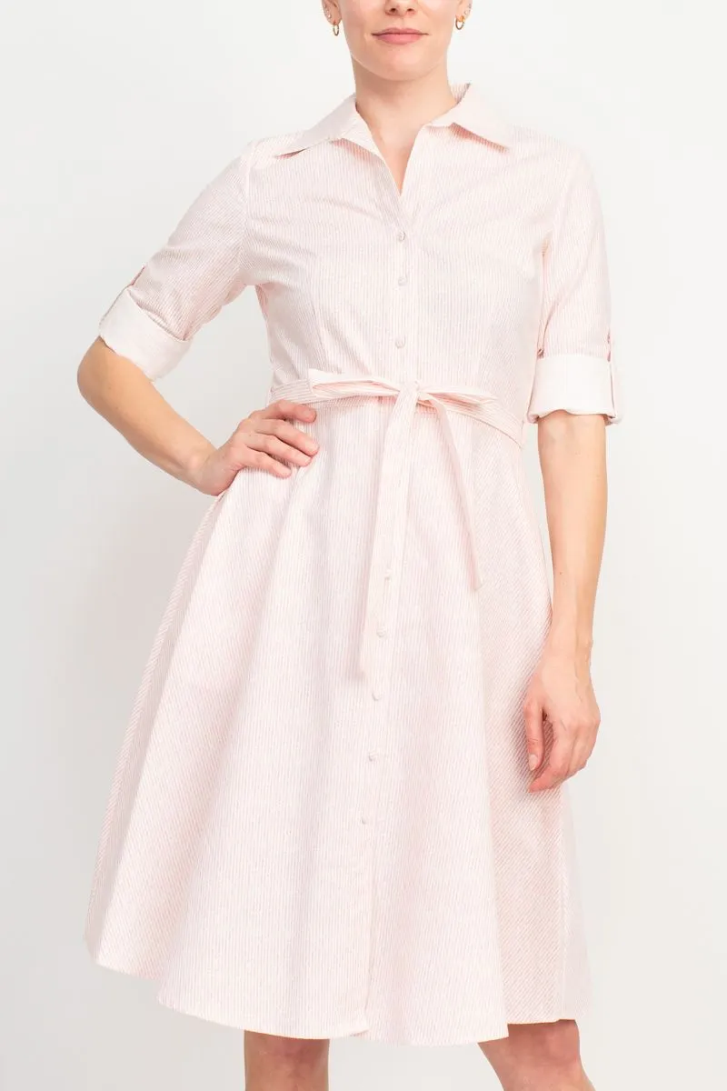 Stylish Sharagano Shirt Dress in Rapture Rose - Cotton Crepe Blend