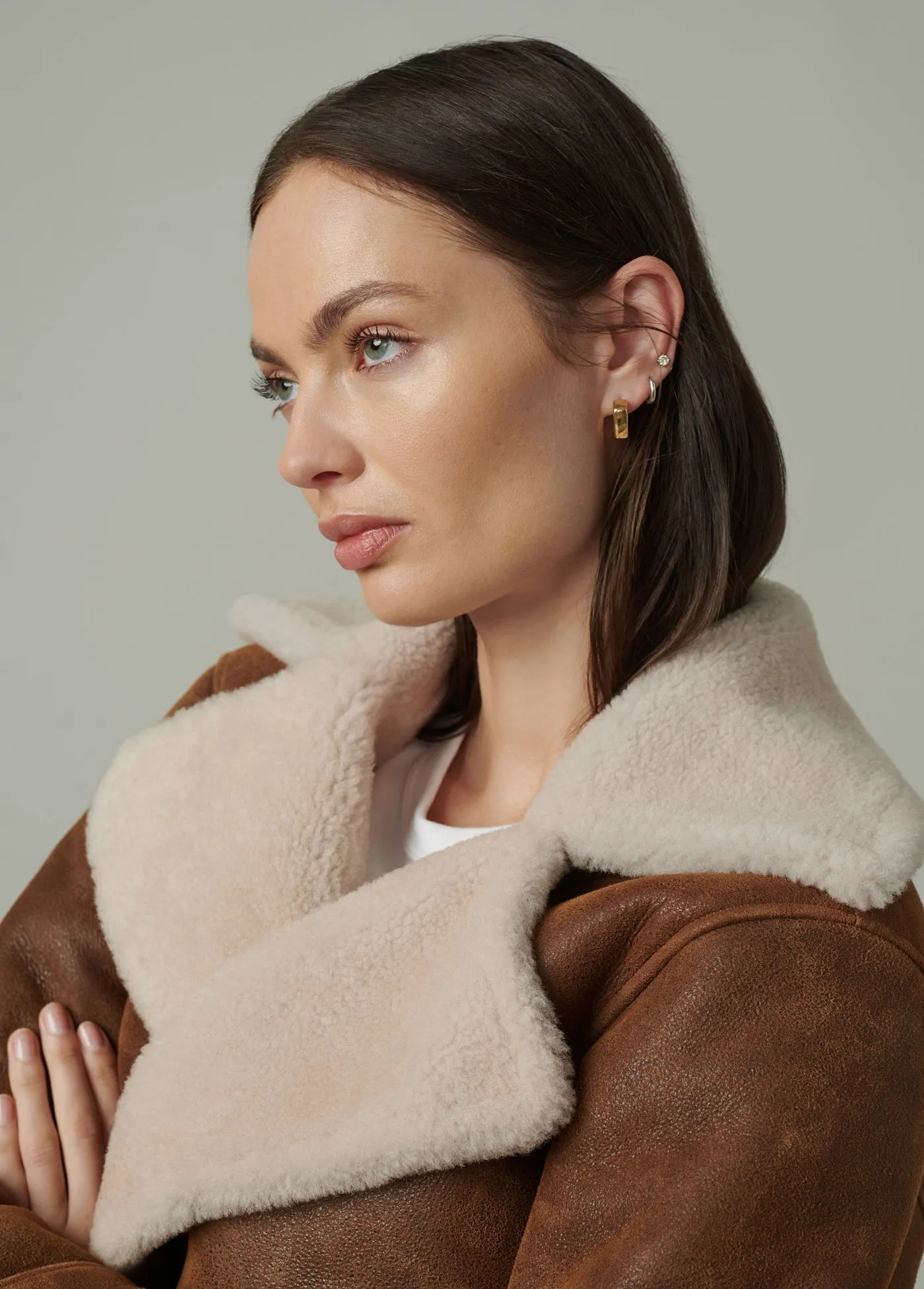 THE REY CROPPED SHEARLING JACKET