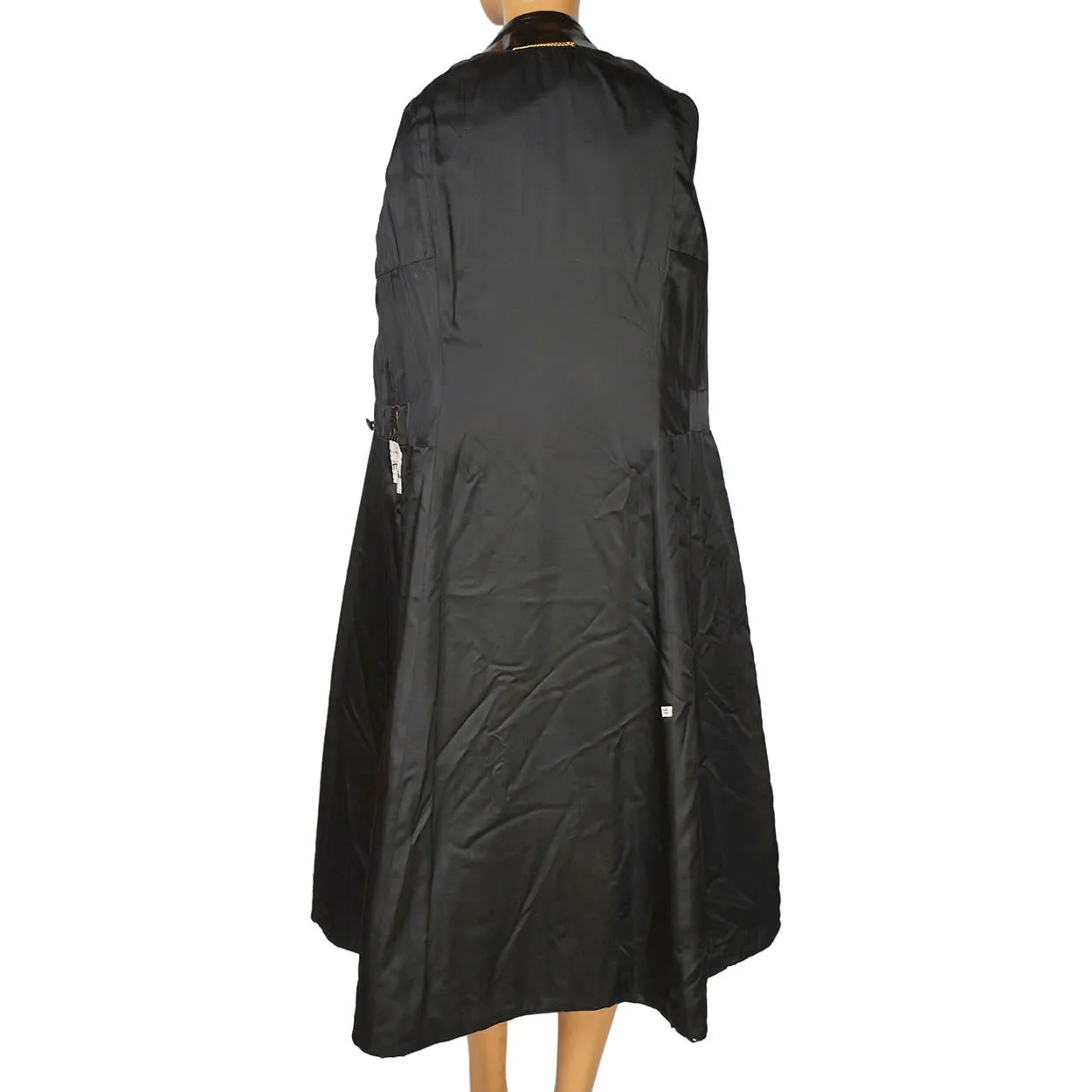 Vintage 1960s Mod Black Patent Leather Coat Holt Renfrew Made in Italy Size S M