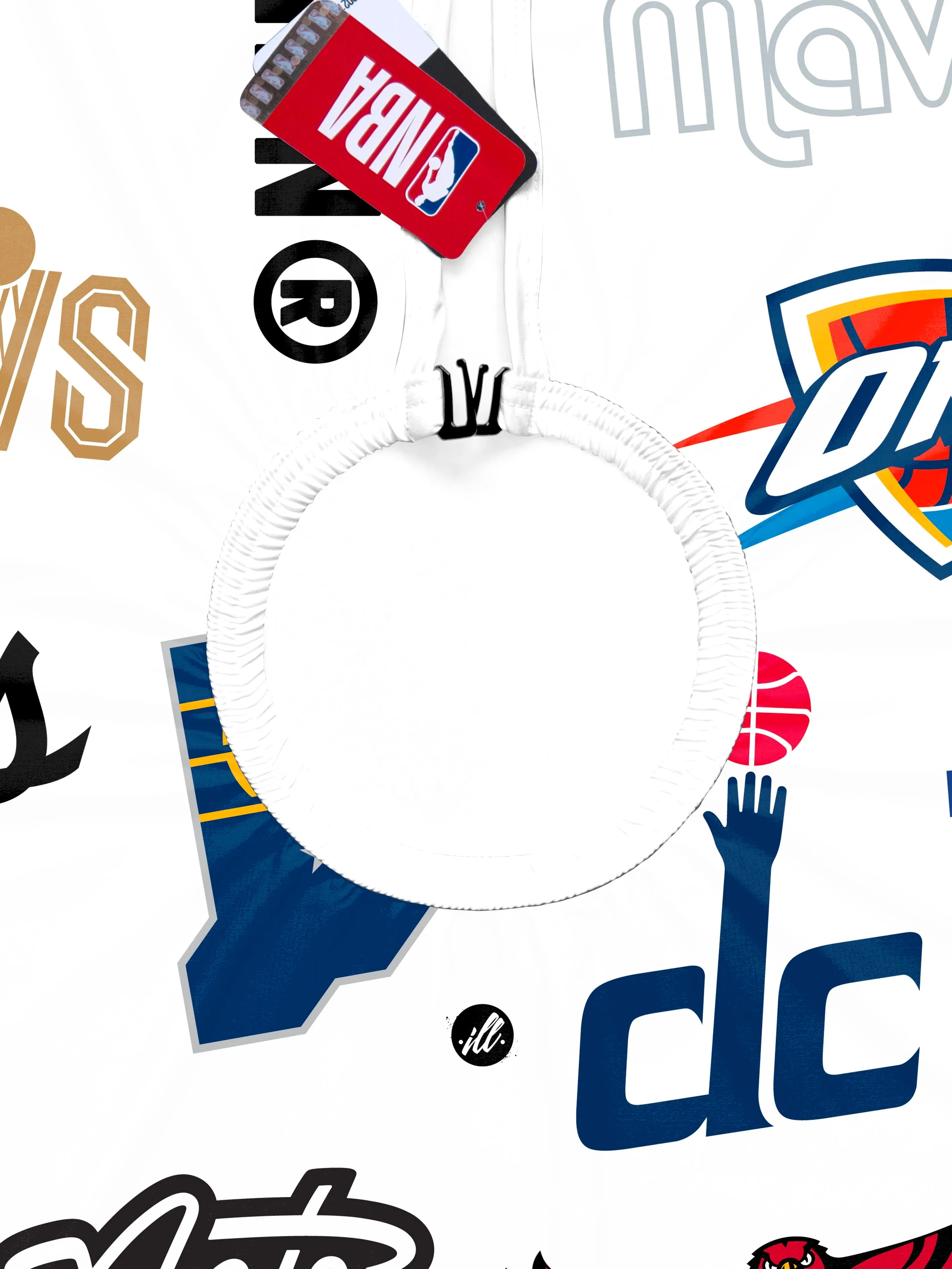 White NBA Secondary Multi-Logo PRO Cape