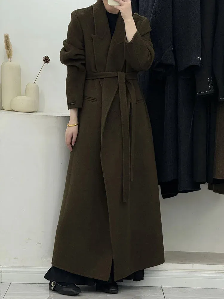 Women's Comfort Wraparound Wool Blend Coat