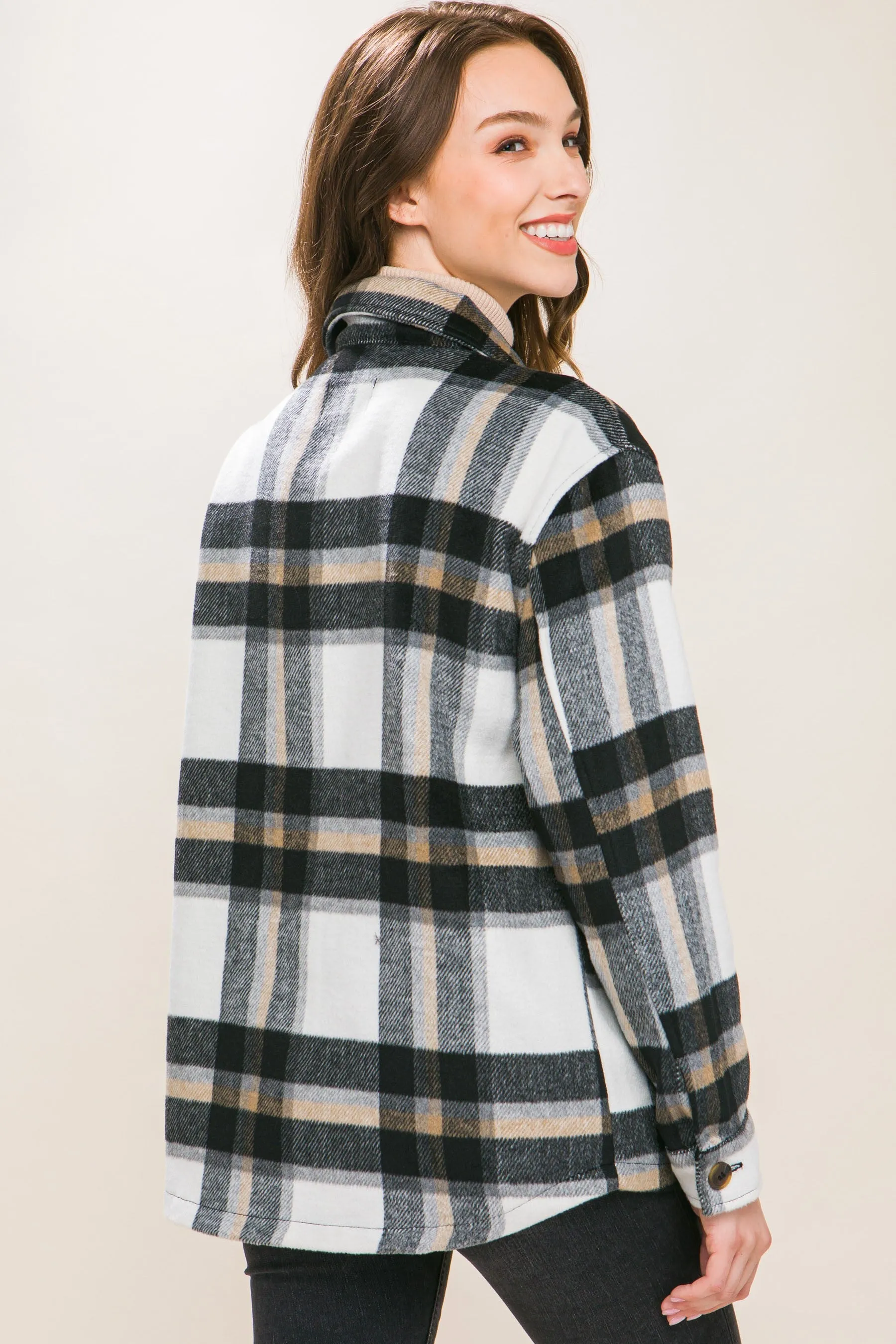 Wool Blend Plaid Shacket